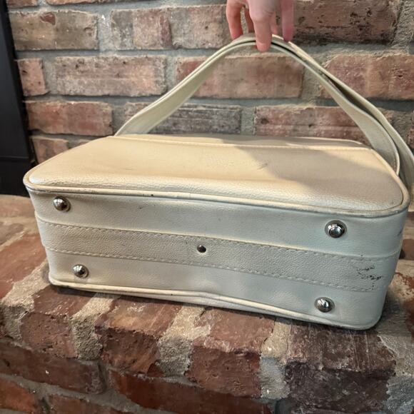 Vintage Cream White Ivory Samsonite JC Penney Carry On Bag Makeup Case - BUB - Picture 6 of 12